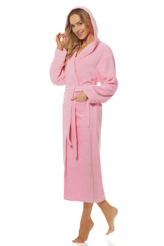 Długi Szlafrok Damski Frotte 2102 L&L - navy 