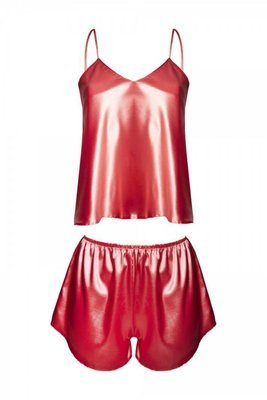 Karen Komplet piżamka damska satyna DKaren - Puder