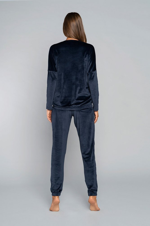 Komplet Damski dł. rękaw, dł. spodnie Juga Italian Fashion granat