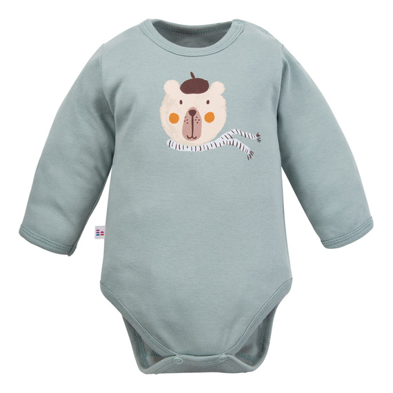 Body Beary Cool Eevi –długi rękaw, bawełna, nadruk misia