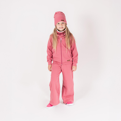 216274 Nicol Lala – spodnie dresowe dziewczęce, różowe wide leg, rozmiar 92-146