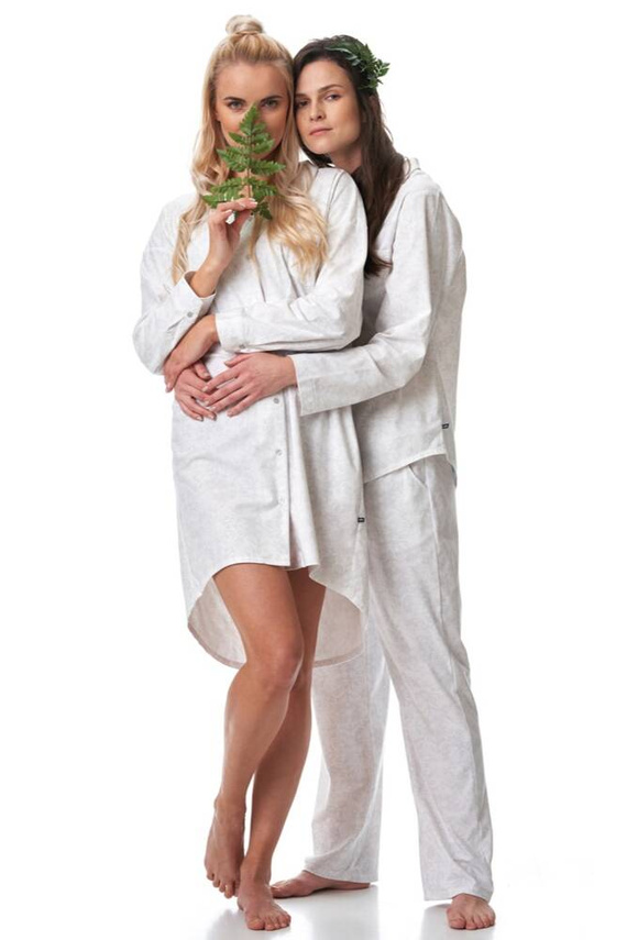 Koszula damska LND 818 Key -biały szary