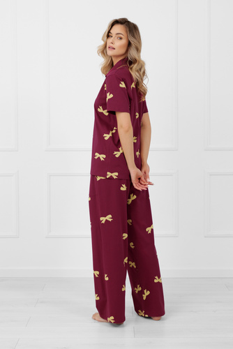 Kwadro Italian Fashion – piżama damska bawełniana krótki rękaw, długie spodnie