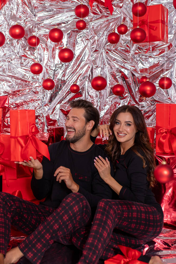 Piżama Damska długi rękaw, długie spodnie Ordesa Italian Fashion - czarny/druk