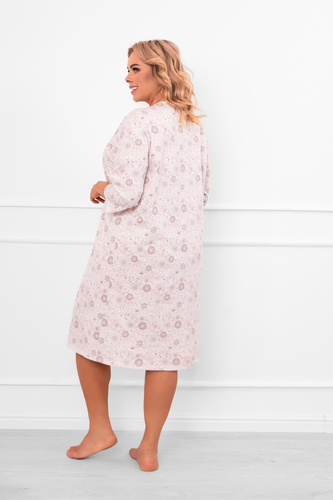 Damska koszula nocna Galea – bawełna, kwiatowy wzór, rękaw 3/4 Italian Fashion