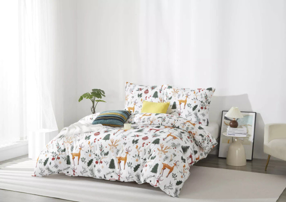 Merry Cozy Pościel pluszowa świąteczna czerwona miś Spod Igły i Nitki– mikrofibra 100%, 210 g/m²