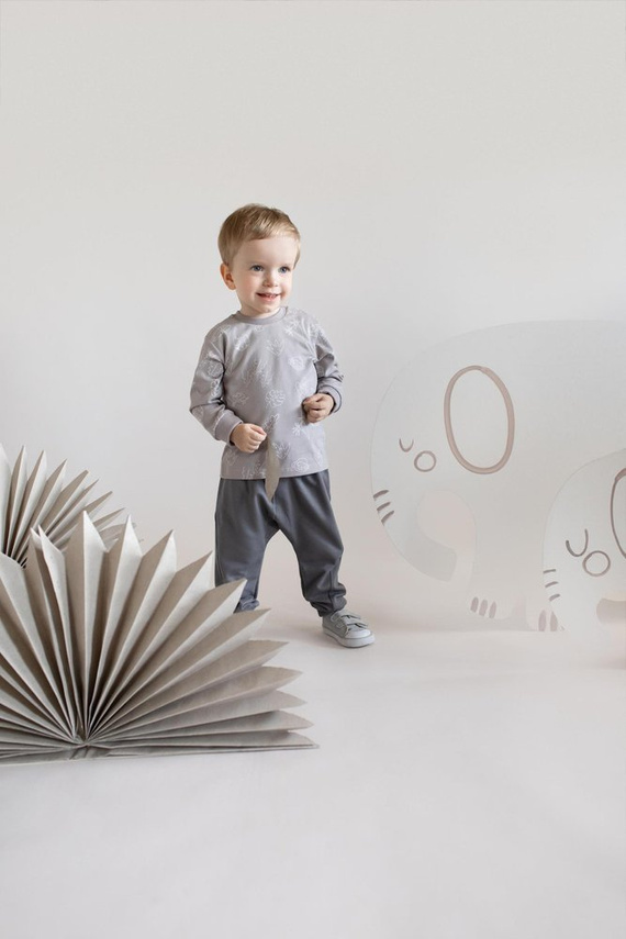 Bluzka z długim rękawem Slow Life Pinokio - beż druk