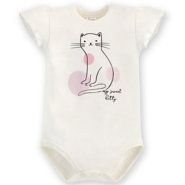 Body z krótkim rękawem Sweet Cherry Pinokio - ecru