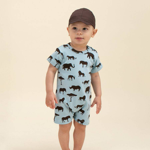 Rampers dla chłopca Safari Pinokio - afryka niebieski 