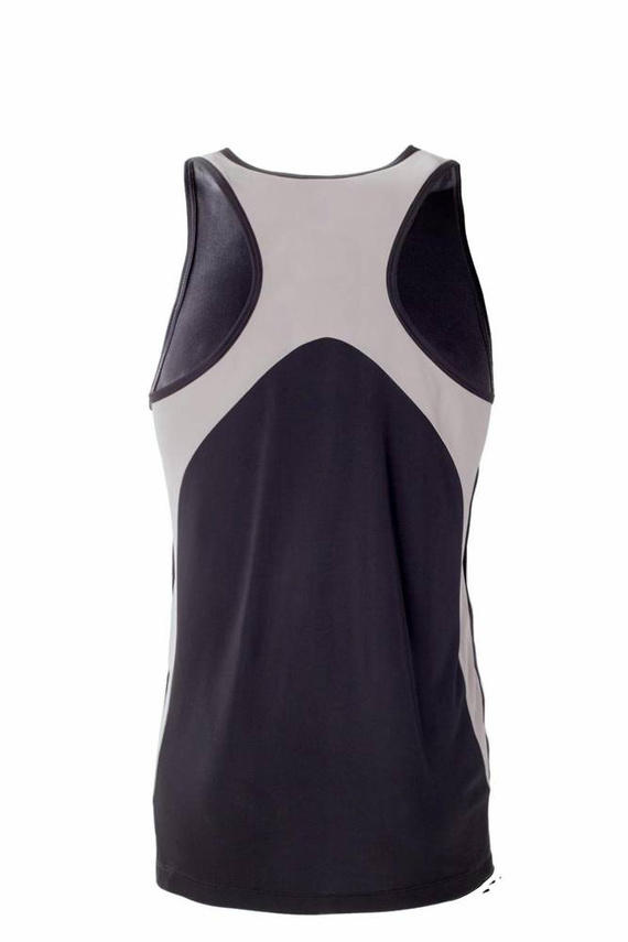Sportowy bezrękawnik męski 86288 Tanktop Gymboy James Bradley czarny-szary