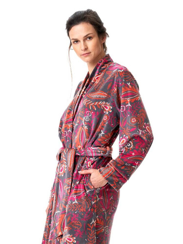 Szlafrok Damski LGD 782 Key - mocca/wzór