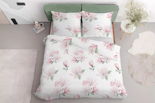 Pościel z mikrofibry kwiaty 5034 A Detexpol różowy 