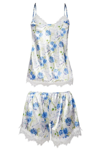 Komplet piżama damska Flowers DKaren -DK-KV ecru