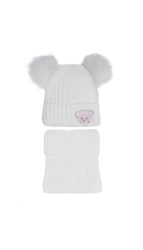 Czapka + golf dla dziewczynki 46-456 AJS mix kolor