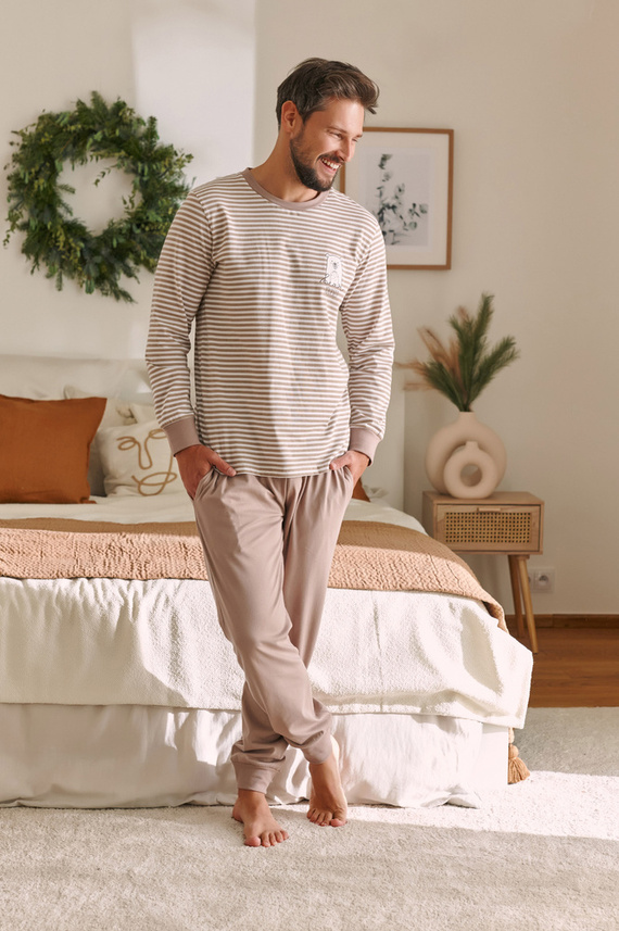 PMB.4530 "Bear" Piżama Męska Doctor Nap - beige