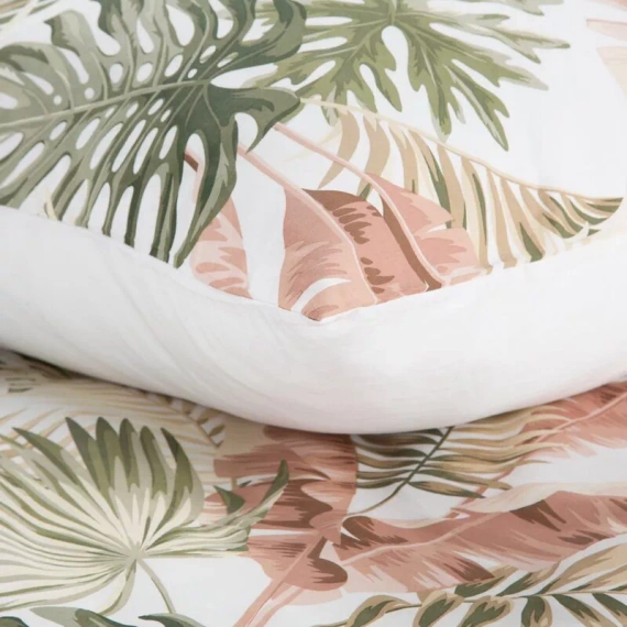 Pościel satynowa Spring 29 Kwiaty Eurofirany biały/zielony