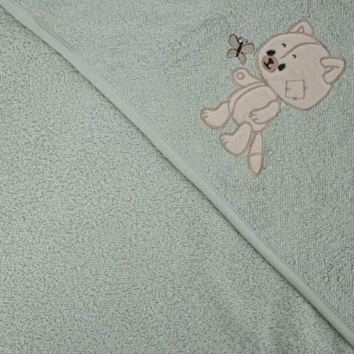 Niemowlęce okrycie kąpielowe Baby 66 Miś Eurofirany miętowy 