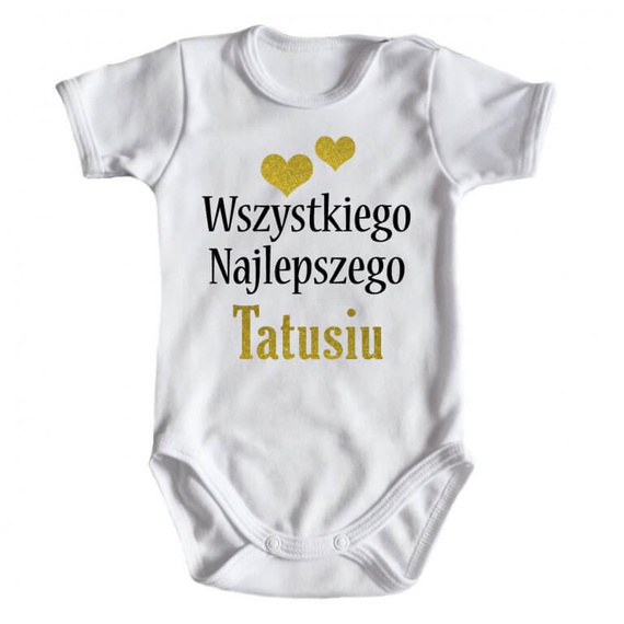 Body krótki rękaw "Wszystkiego najlepszego TATUSIU" Moocha biały 