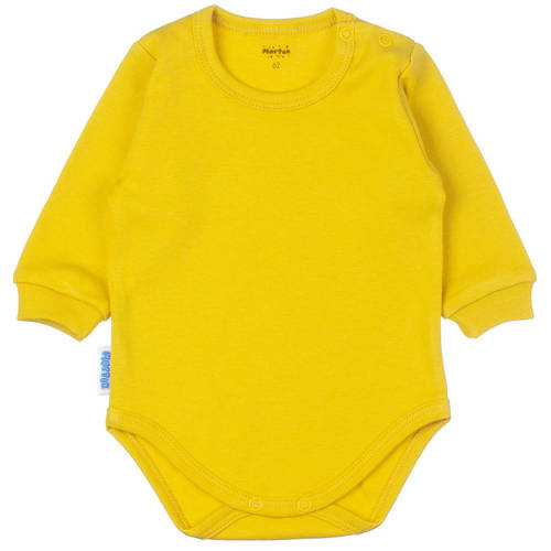 Body niemowlęce długi rękaw gładkie Martex musztardowy