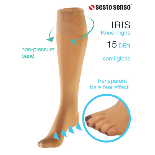 Iris Podkolanówki 15 DEN Sesto Senso vison