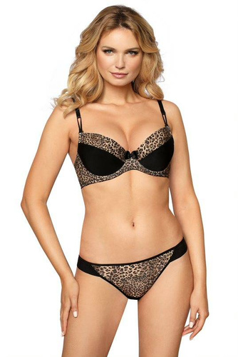 Biustonosz push-up Zoje Róża - panterka