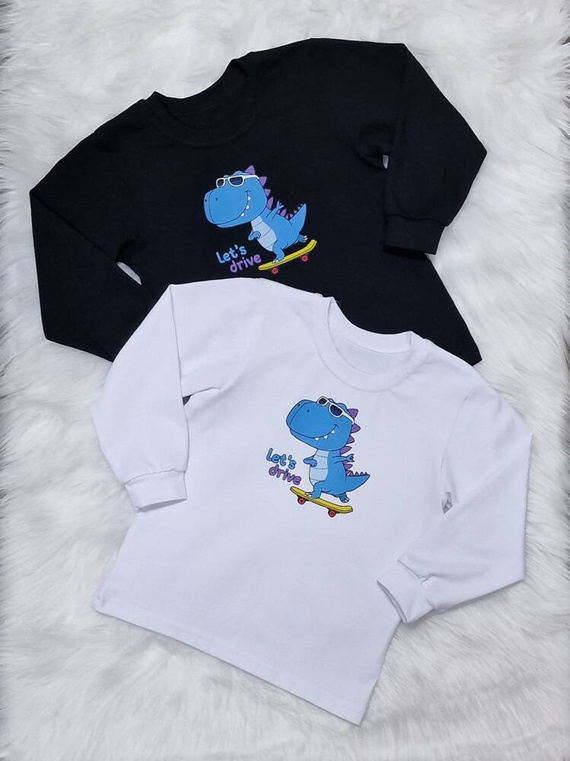 Bluzka dziecięca Let's drive długi rękaw Bambarillo - biały