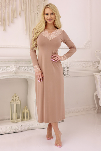 Kalimo Ceylon Halka – koszula nocna damska latte, kobieca i elegancka