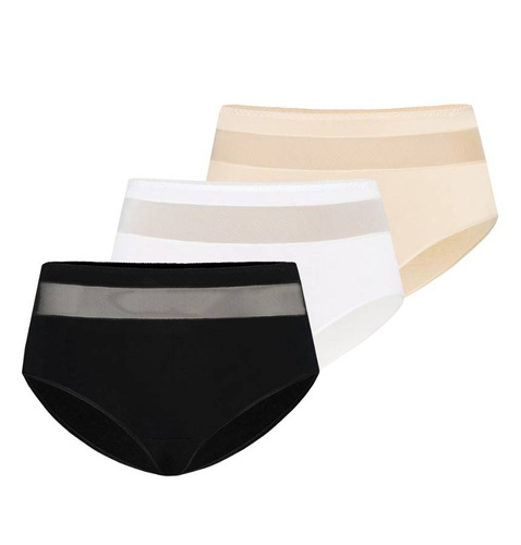 Wielopak Figi z wysokim stanem Vera Teyli - czarny/biały/beżowy