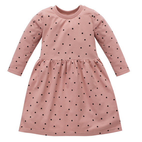 Sukienka z długim rękawem Tres Bien Pinokio - róż groszki