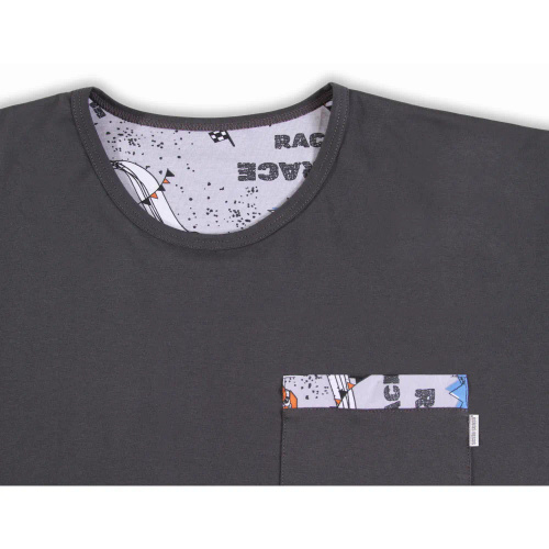 Bawełniana piżama męska z długim rękawem 2660/09 Sesto Senso - grafit 