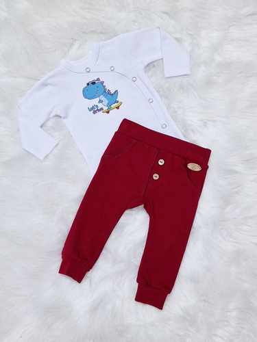 Body z długim rękawem kopertowe Let's Drive Bambarillo biały 