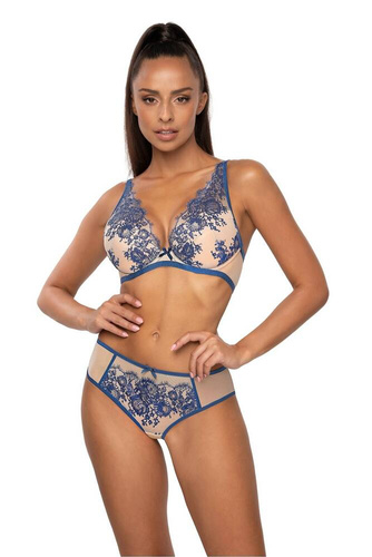 Biustonosz push-up Mat M-3804/11 Frances beżowy-granatowy	