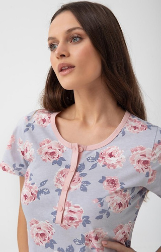 Koszula nocna z krótkim rękawem 260  Luna - szara 