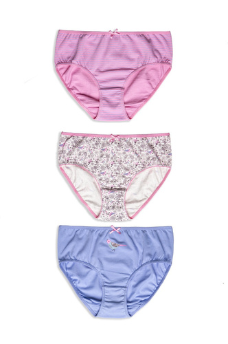  Figi Damskie L-122 BI-49  A'2 Lama niebieski biały różowy