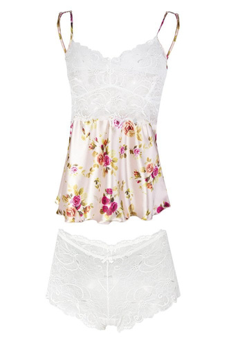 Komplet piżama damska Flowers DKaren - DK-KA granatowy