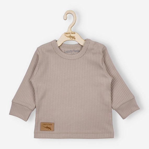 Bluzka z dzianiny prążkowej Lagarto Verde - beżowy