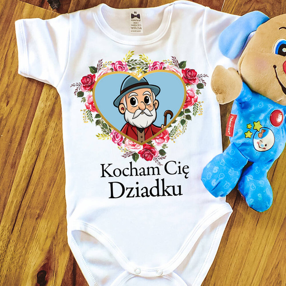 Body krótki rękaw "Kocham Cię Dziadku" Moocha biały