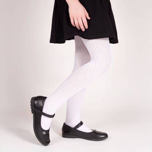 Rajstopy żakardowe W2 141802 Nicol - biały