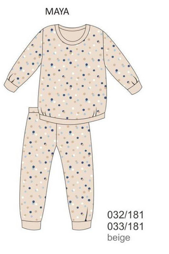 Piżama dziewczęca 032/181 033/181 Maya Cornette beżowy