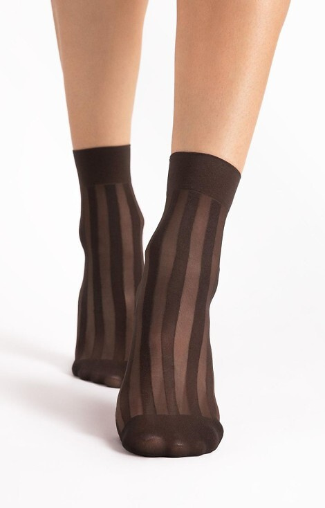 G 1194 Vibe Skarpetki damskie Fiore 20 den mocca – wzór w paski, eleganckie
