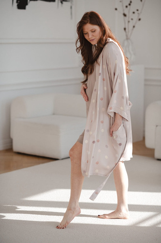 Szlafrok ciążowy bambusowy Polka Dots Milk&Love 