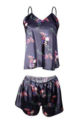 Komplet piżama damska Flowers  DKaren -DK-KK 9 granatowy