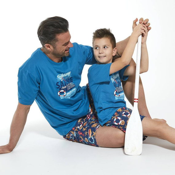 Piżama chłopięca 789/104 , 790/104 Sailing Cornette niebieski