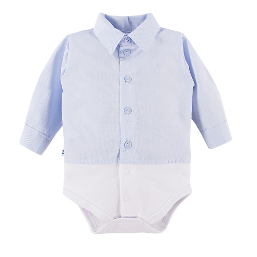 Body z kołnierzykiem Ceremony Eevi - niebieski kratka