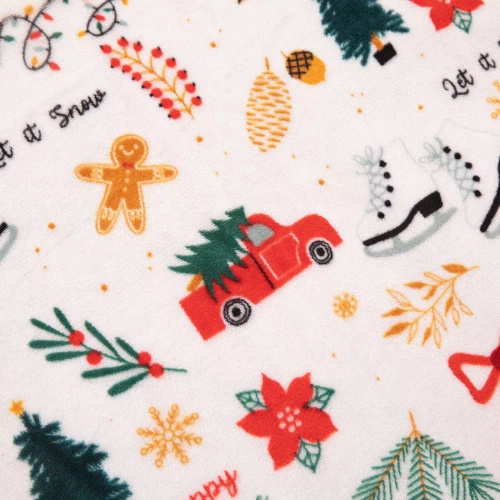 Merry Cozy Pościel pluszowa świąteczna biały miś Spod Igły i Nitki– mikrofibra 100%, 210 g/m²