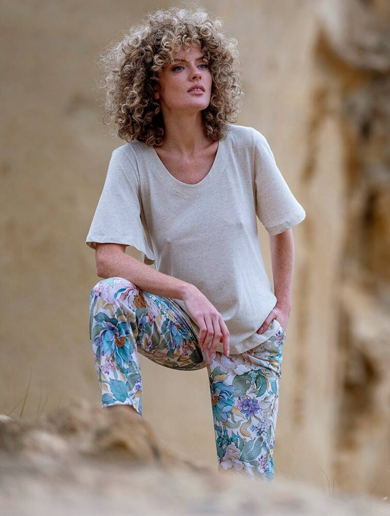 Piżama damska rozpinana 269 Cana- beżowy