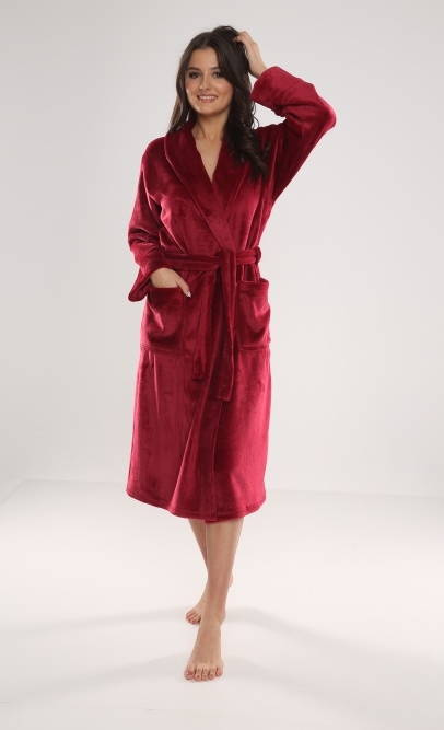 Długi Szlafrok damski 628 Abigail Forex - bordo