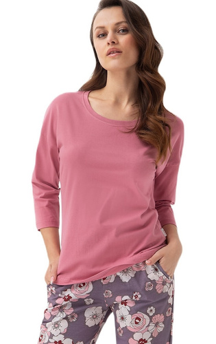 Piżama Damska 397   Luna -ciemny róż