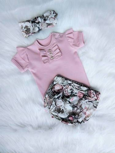 Body z krótkim rękawem Renia Bambarillo różowy