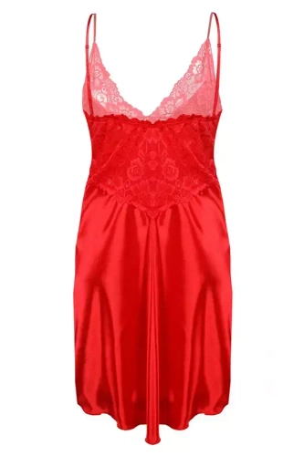 Wirydiana Halka satynowa koszulka damska DKaren - czerwona 